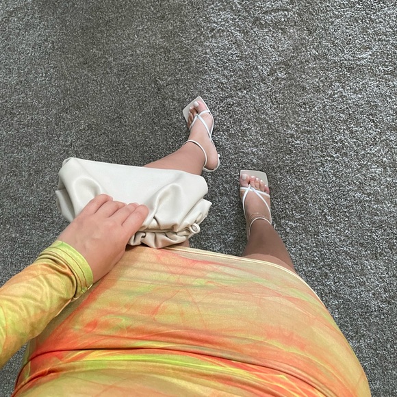 Orange Abstact Print Mini Dress - Picture 9 of 10